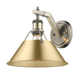 Golden Lighting 3306-1W AB-BCB Aged Brass Yep By Golden Lighting Orwell 1-light Wall Sconce In Aged Brass And Brushed Champagne Brass Shade Image 1