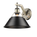 Golden Lighting Orwell Yep By Golden Lighting Orwell 1-light Wall Sconce In Aged Brass And Matte Black Shade