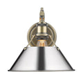 Golden Lighting 3306-1W AB-CH Aged Brass Yep By Golden Lighting Orwell 1-light Wall Sconce In Aged Brass And Chrome Shade Image 1