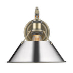 Golden Lighting 3306-1W AB-CH Aged Brass Yep By Golden Lighting Orwell 1-light Wall Sconce In Aged Brass And Chrome Shade Image 1