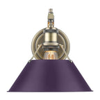 Golden Lighting Orwell Yep By Golden Lighting Orwell 1-light Wall Sconce In Aged Brass And Exotic Purple Shade