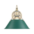 Golden Lighting 3306-1W AB-GN Aged Brass Yep By Golden Lighting Orwell 1-light Wall Sconce In Aged Brass And Pine Green Shade Image 1