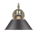 Golden Lighting 3306-1W AB-RBZ Aged Brass Yep By Golden Lighting Orwell 1-light Wall Sconce In Aged Brass And Rubbed Bronze Shade Image 1