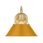 Golden Lighting Orwell Yep By Golden Lighting Orwell 1-light Wall Sconce In Aged Brass And Auric Yellow Shade