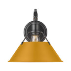 Golden Lighting Orwell Yep By Golden Lighting Orwell 1-light Wall Sconce In Aged Brass And Auric Yellow Shade