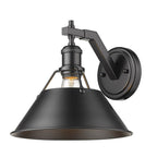 Golden Lighting Orwell Yep By Golden Lighting Orwell 1-light Wall Sconce In Aged Brass And Matte Black Shade