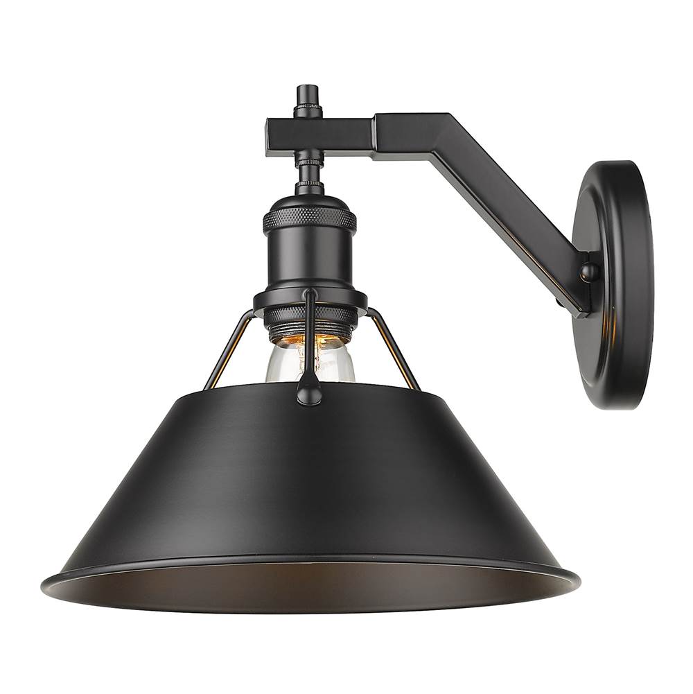 Golden Lighting 3306-1W BLK-BLK Matte Black Yep By Golden Lighting Orwell 1-light Wall Sconce In Matte Black Image 2