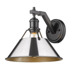 Golden Lighting Orwell Yep By Golden Lighting Orwell 1-light Wall Sconce In Aged Brass And Chrome Shade
