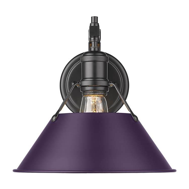 Golden Lighting Orwell Yep By Golden Lighting Orwell 1-light Wall Sconce In Aged Brass And Exotic Purple Shade