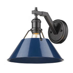 Golden Lighting Orwell Yep By Golden Lighting Orwell 1-light Wall Sconce In Aged Brass And Navy Blue Shade