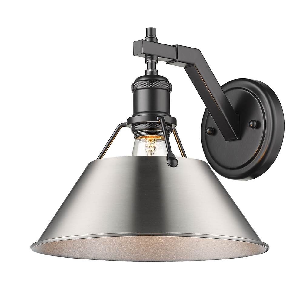 Golden Lighting Orwell Yep By Golden Lighting Orwell 1-light Wall Sconce In Aged Brass And Pewter Shade