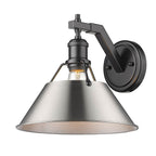 Golden Lighting Orwell Yep By Golden Lighting Orwell 1-light Wall Sconce In Aged Brass And Pewter Shade