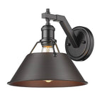 Golden Lighting Orwell Yep By Golden Lighting Orwell 1-light Wall Sconce In Aged Brass And Rubbed Bronze Shade