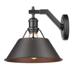 Golden Lighting 3306-1W BLK-RBZ Matte Black Yep By Golden Lighting Orwell 1-light Wall Sconce In Matte Black And Rubbed Bronze Shade Image 2