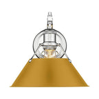 Golden Lighting Orwell Yep By Golden Lighting Orwell 1-light Wall Sconce In Aged Brass And Auric Yellow Shade