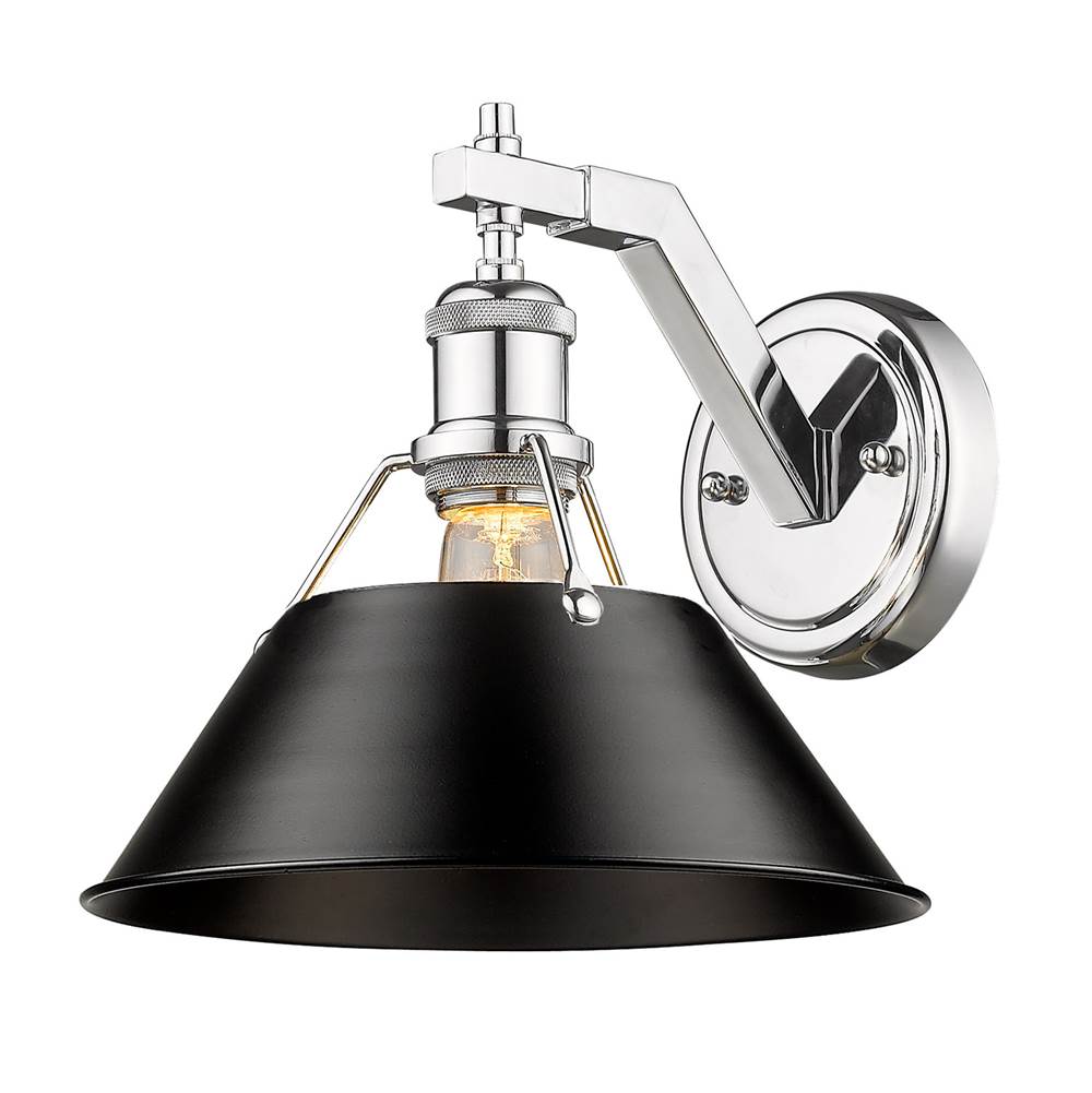 Golden Lighting Orwell Yep By Golden Lighting Orwell 1-light Wall Sconce In Aged Brass And Matte Black Shade