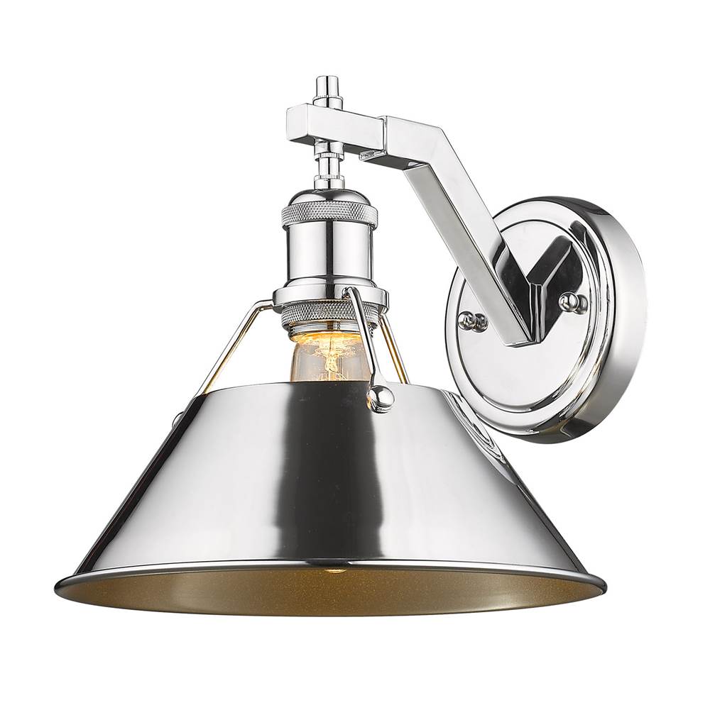 Golden Lighting Orwell Yep By Golden Lighting Orwell 1-light Wall Sconce In Aged Brass And Chrome Shade
