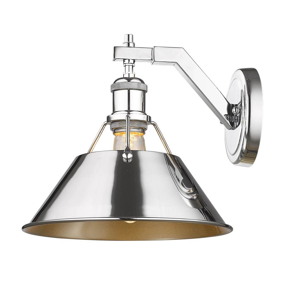 Golden Lighting 3306-1W CH-CH Chrome Yep By Golden Lighting Orwell 1-light Wall Sconce In Chrome Image 2