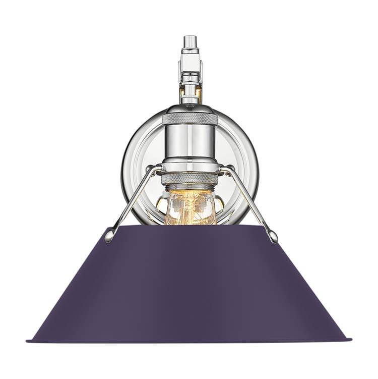Golden Lighting Orwell Yep By Golden Lighting Orwell 1-light Wall Sconce In Aged Brass And Exotic Purple Shade