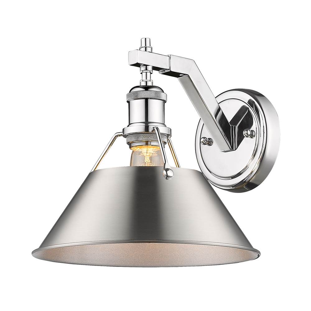 Golden Lighting Orwell Yep By Golden Lighting Orwell 1-light Wall Sconce In Aged Brass And Pewter Shade