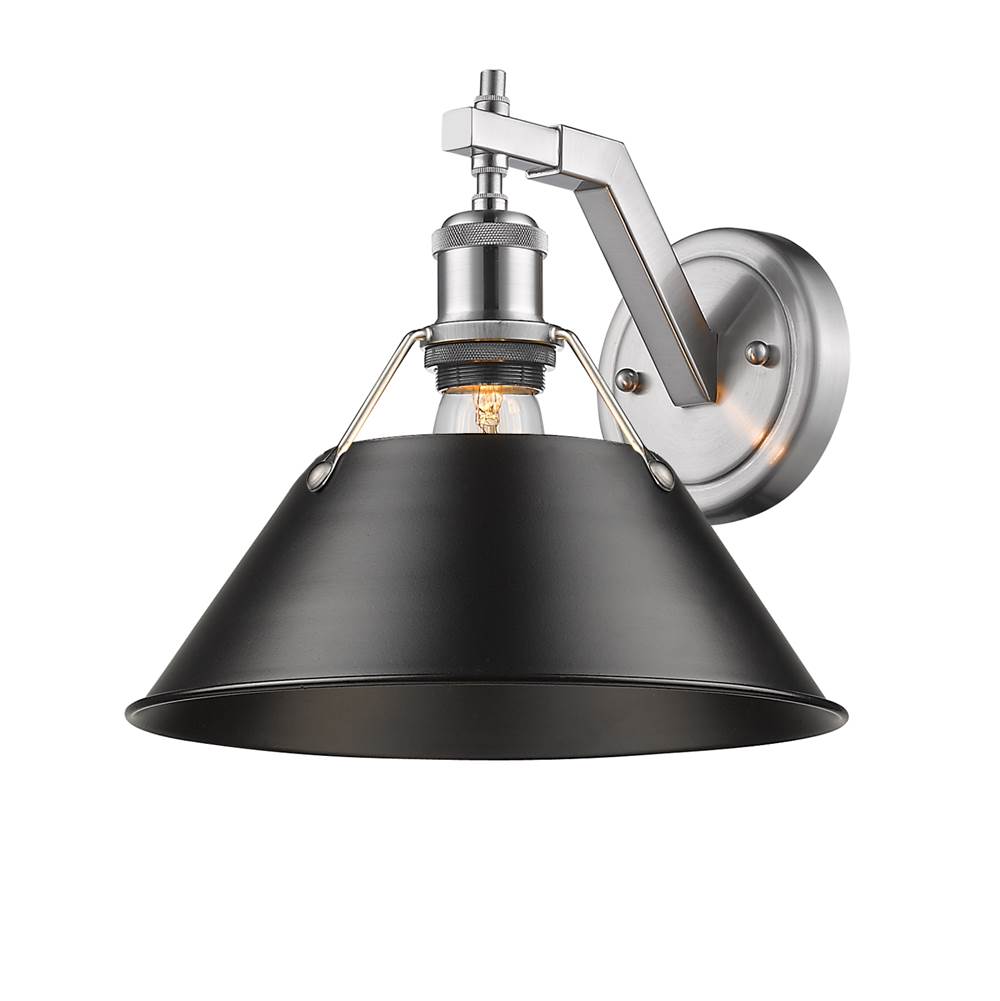 Golden Lighting Orwell Yep By Golden Lighting Orwell 1-light Wall Sconce In Aged Brass And Matte Black Shade