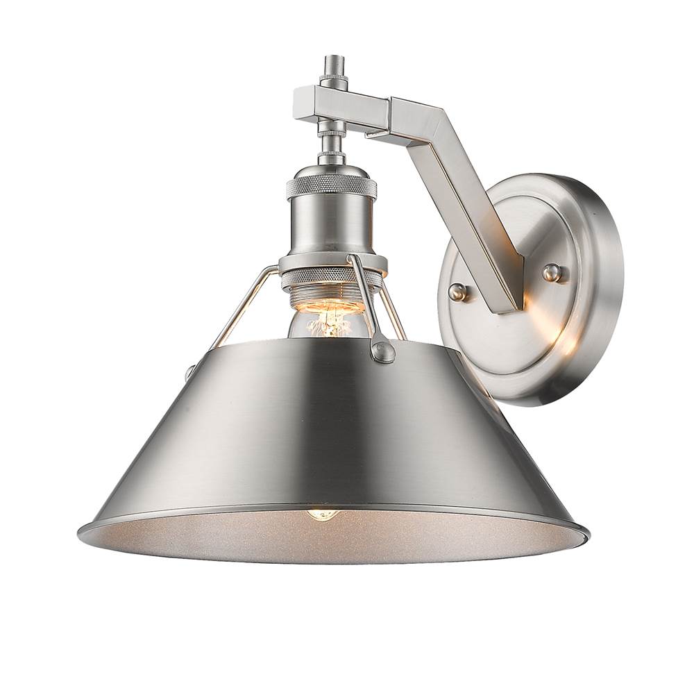 Golden Lighting Orwell Yep By Golden Lighting Orwell 1-light Wall Sconce In Aged Brass And Pewter Shade