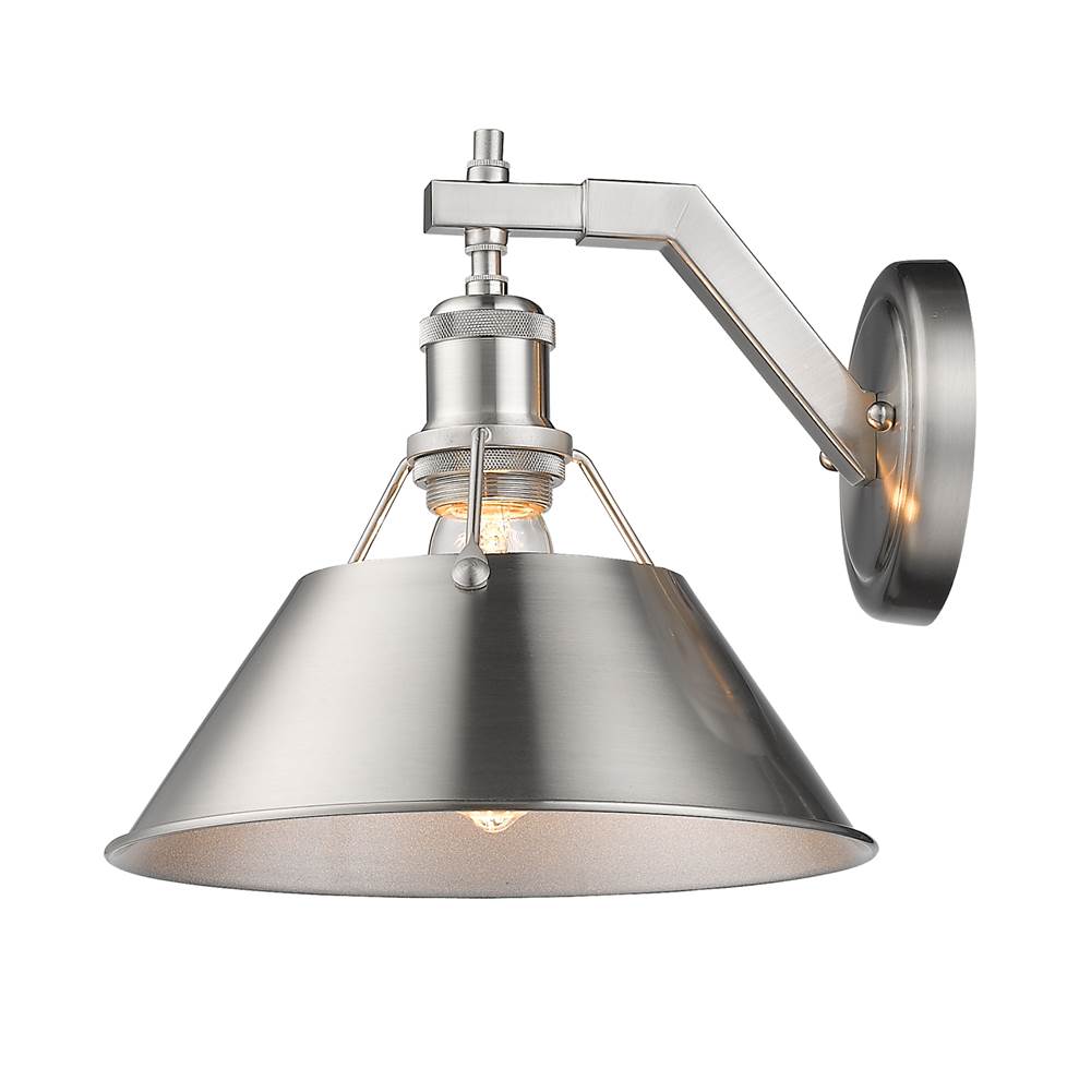 Golden Lighting 3306-1W PW-PW Pewter Yep By Golden Lighting Orwell 1-light Wall Sconce In Pewter Image 2