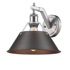 Golden Lighting Orwell Yep By Golden Lighting Orwell 1-light Wall Sconce In Aged Brass And Rubbed Bronze Shade