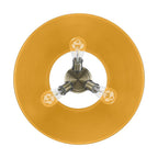 Golden Lighting Orwell Yep By Golden Lighting Orwell 3-light Flush Mount In Aged Brass And Auric Yellow Shade