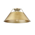 Golden Lighting 3306-3FM AB-BCB Aged Brass Yep By Golden Lighting Orwell 3-light Flush Mount In Aged Brass And Brushed Champagne Brass Shade Image 1