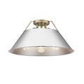 Golden Lighting 3306-3FM AB-CH Aged Brass Yep By Golden Lighting Orwell 3-light Flush Mount In Aged Brass And Chrome Shade Image 1