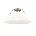 Golden Lighting 3306-3FM AB-OP Aged Brass Yep By Golden Lighting Orwell 3-light Flush Mount In Aged Brass And Opal Glass Image 1