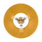 Golden Lighting Orwell Yep By Golden Lighting Orwell 3-light Flush Mount In Aged Brass And Auric Yellow Shade