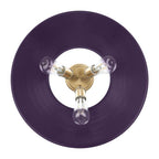 Golden Lighting Orwell Yep By Golden Lighting Orwell 3-light Flush Mount In Aged Brass And Exotic Purple Shade