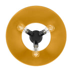 Golden Lighting Orwell Yep By Golden Lighting Orwell 3-light Flush Mount In Aged Brass And Auric Yellow Shade
