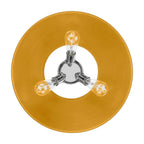 Golden Lighting Orwell Yep By Golden Lighting Orwell 3-light Flush Mount In Aged Brass And Auric Yellow Shade