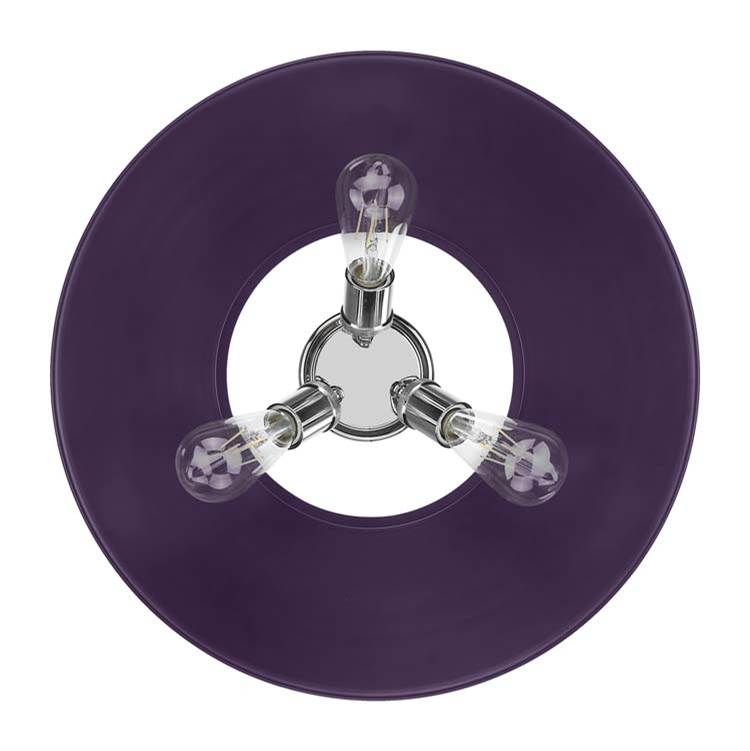 Golden Lighting Orwell Yep By Golden Lighting Orwell 3-light Flush Mount In Aged Brass And Exotic Purple Shade