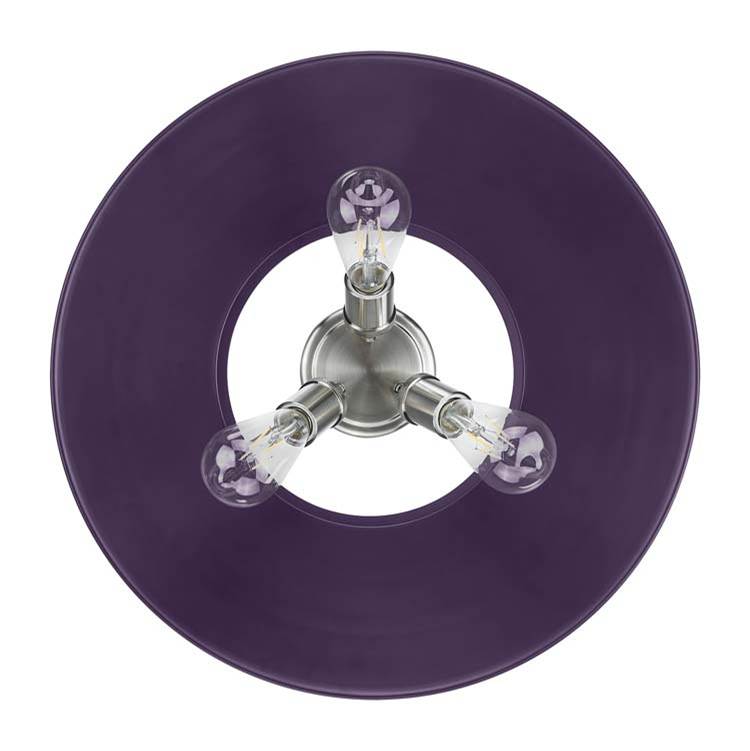 Golden Lighting Orwell Yep By Golden Lighting Orwell 3-light Flush Mount In Aged Brass And Exotic Purple Shade