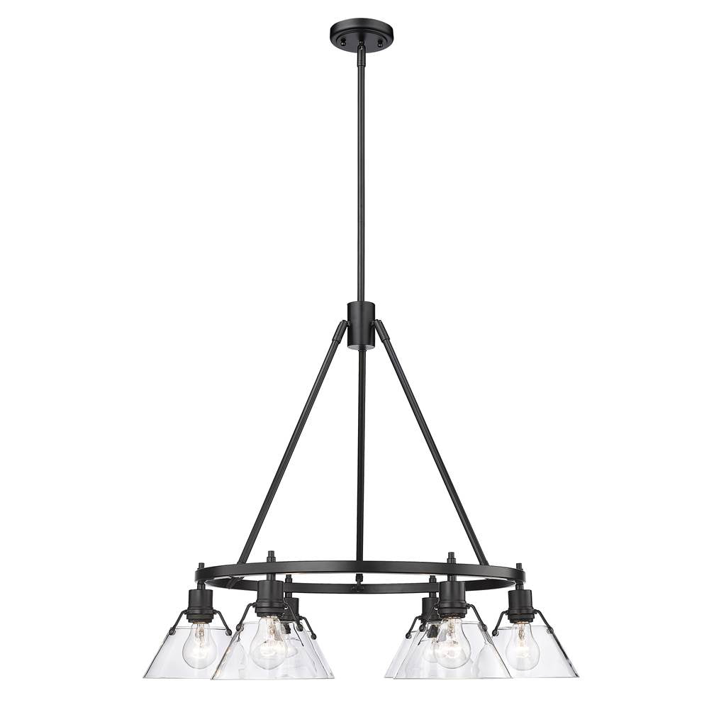 Golden Lighting Orwell Yep By Golden Lighting Orwell 6-light Chandelier In Aged Brass And Clear Glass