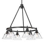 Golden Lighting 3306-6 BLK-CLR Matte Black Yep By Golden Lighting Orwell 6-light Chandelier In Matte Black And Clear Glass Image 7