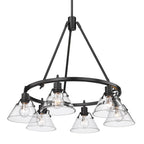 Golden Lighting 3306-6 BLK-CLR Matte Black Yep By Golden Lighting Orwell 6-light Chandelier In Matte Black And Clear Glass Image 5