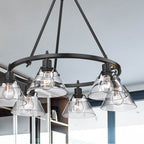 Golden Lighting 3306-6 BLK-CLR Matte Black Yep By Golden Lighting Orwell 6-light Chandelier In Matte Black And Clear Glass Image 3