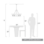Golden Lighting 3306-6 BLK-CLR Matte Black Yep By Golden Lighting Orwell 6-light Chandelier In Matte Black And Clear Glass Image 2