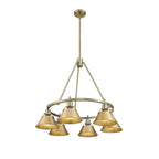 Golden Lighting 3306-6 AB-BCB Aged Brass Yep By Golden Lighting Orwell 6-light Chandelier In Aged Brass And Brushed Champagne Brass Shade Image 1
