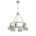 Golden Lighting 3306-6 AB-CH Aged Brass Yep By Golden Lighting Orwell 6-light Chandelier In Aged Brass And Chrome Shade Image 1