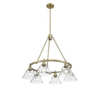 Golden Lighting 3306-6 AB-CLR Aged Brass Yep By Golden Lighting Orwell 6-light Chandelier In Aged Brass And Clear Glass Image 1