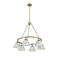Golden Lighting 3306-6 AB-DB Aged Brass Yep By Golden Lighting Orwell 6-light Chandelier In Aged Brass And Dusky Blue Shade Image 1