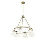 Golden Lighting 3306-6 AB-OP Aged Brass Yep By Golden Lighting Orwell 6-light Chandelier In Aged Brass And Opal Glass Image 1
