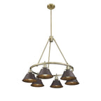 Golden Lighting 3306-6 AB-RBZ Aged Brass Yep By Golden Lighting Orwell 6-light Chandelier In Aged Brass And Rubbed Bronze Shade Image 1