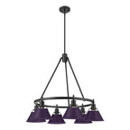 Golden Lighting Orwell Yep By Golden Lighting Orwell 6-light Chandelier In Aged Brass And Exotic Purple Shade